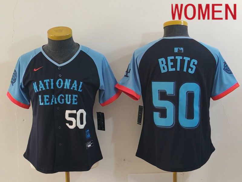 Women Los Angeles Dodgers #50 Betts Blue All star 2024 Nike MLB Jersey style 8152